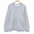 XL★古着 ラッセル 長袖 スウェット メンズ 00年代 00s 無地 クルーネック グレー 霜降り 【spe】 25nov05 中古 スエット トレーナー トップス
