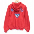 XL★古着 長袖 フルジップ フリース パーカー メンズ 90年代 90s ディズニー DISNEY ミッキー MICKEY MOUSE 赤 レッド 【spe】 25nov05 中古 スエット トレーナー トップス