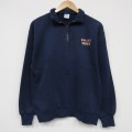 M★古着 ジャージーズ 長袖 ハーフジップ スウェット メンズ 90年代 90s オーシャンシティ 襟付き USA製 紺 25nov13