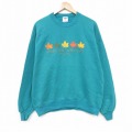 L★古着 ジャージーズ 長袖 スウェット メンズ 90年代 90s カエデ クルーネック USA製 薄緑 25nov12