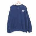 XL★古着 ナイキ NIKE 長袖 スウェット メンズ 00年代 00s フットボール 大きいサイズ クルーネック 紺【spe】 25nov12