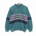 M★古着 TODAYS NEWS 長袖 スウェット メンズ 90年代 90s TDH 刺繍 緑他 25nov12
