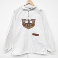 XL★古着 長袖 ハーフジップ トップス メンズ 90年代 90s ヨット 大きいサイズ コットン モックネック ハイネック 白 25nov13