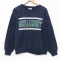 L★古着 リー Lee 長袖 スウェット メンズ 90年代 90s SCHALMONT クルーネック USA製 紺 25nov13
