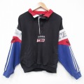 XL★古着 アディダス adidas 長袖 ハーフジップ スウェット メンズ 90年代 90s チームアディダス 大きいサイズ モックネック ハイネック 黒【spe】 25nov13