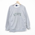 XL★古着 MVスポーツ 長袖 スウェット メンズ 00年代 00s STATE クルーネック グレー 霜降り 25nov13