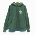 XL★古着 リー Lee 長袖 スウェット パーカー メンズ 90年代 90s WOOD 大きいサイズ USA製 緑 25nov14