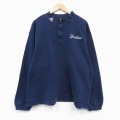 XL★古着 アディダス adidas 長袖 ハーフジップ スウェット メンズ 90年代 90s MLB ニューヨークヤンキース 大きいサイズ 紺 メジャーリーグ ベースボール 野球 25nov14