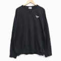 XL★古着 リーボック 長袖 スウェット メンズ 90年代 90s ワンポイントロゴ 大きいサイズ クルーネック 黒 25nov14