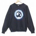 L★古着 フルーツオブザルーム 長袖 スウェット メンズ 90年代 90s ケミカル クルーネック USA製 黒 25nov14