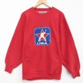 L★古着 STEVE&BARRYS 長袖 スウェット メンズ アイスホッケー クルーネック 赤 25nov14