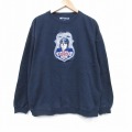 L★古着 ビッグドッグス 長袖 スウェット メンズ 00年代 00s ポリス 刺繍 クルーネック 黒 25nov15