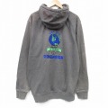 XL★古着 カーハート 長袖 スウェット パーカー メンズ DIMENSION 刺繍 大きいサイズ グレー 霜降り 25nov15