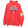 XL★古着 マジェスティック 長袖 スウェット パーカー メンズ MLB セントルイスカージナルス  大きいサイズ 赤 メジャーリーグ ベースボール 野球 25nov18