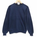 M★古着 ジャージーズ 長袖 スウェット メンズ 90年代 90s 無地　クルーネック USA製 紺 25nov15