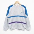 M★古着 ポニー 長袖 スウェット メンズ 90年代 90s ワンポイントロゴ クルーネック 薄グレー他 霜降り 25nov18