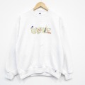 M★古着 ラッセル 長袖 スウェット メンズ 90年代 90s ゴルフ 刺繍 クルーネック USA製 白【spe】 25nov18