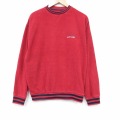 L★古着 ラルフローレン チャップス 長袖 ブランド フリース トップス メンズ 90年代 90s ワンポイントロゴ クルーネック 赤 25nov19