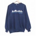M★古着 ラッセル 長袖 スウェット メンズ 80年代 80s ヨット ラグラン クルーネック USA製 紺 25nov20