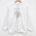 L★古着 NORTHERN REFRECTIONS 長袖 スウェット メンズ 00年代 00s 花 クルーネック 白 25nov20