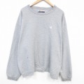 XL★古着 チャンピオン champion 長袖 スウェット メンズ 00年代 00s ワンポイントロゴ 大きいサイズ クルーネック グレー 霜降り 25nov20