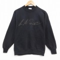 S★古着 長袖 スウェット メンズ 90年代 90s LAギア クルーネック USA製 黒 25nov28