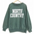XL★古着 長袖 スウェット メンズ 90年代 90s ノースカントリー 大きいサイズ クルーネック 緑【spe】 25nov28