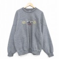 XL★古着 ゲス GUESS 長袖 ブランド スウェット メンズ 90年代 90s スキー 刺繍 クルーネック USA製 濃グレー 霜降り【spe】 25nov29