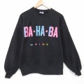 M★古着 ジャージーズ 長袖 スウェット メンズ 90年代 90s BAHABA クルーネック USA製 黒 25dec04