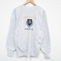 L★古着 長袖 スウェット メンズ 90年代 90s MAC 刺繍 クルーネック USA製 薄グレー 霜降り【spe】 25dec04