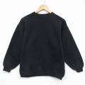 S★古着 長袖 スウェット メンズ 90年代 90s 無地 クルーネック USA製 黒 25dec08
