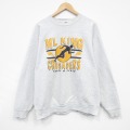 XL★古着 フルーツオブザルーム 長袖 スウェット メンズ 90年代 90s 陸上 クルーネック 薄グレー 霜降り 25dec09