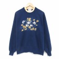 L★古着 ジャージーズ 長袖 スウェット メンズ 90年代 90s 鳥 クルーネック USA製 紺 25dec09