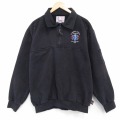 00s ハーフジップスウェット ライフサポート ブラック XL | 古着