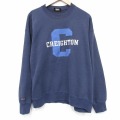L★古着 ジャンスポーツ 長袖 スウェット メンズ 90年代 90s C クルーネック USA製 紺 25dec10