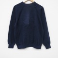 M★古着 長袖 スウェット メンズ 80年代 80s アメフト ラグラン クルーネック USA製 薄紺 25dec11