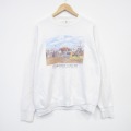 XL★古着 長袖 スウェット メンズ 90年代 90s ビーチ クルーネック USA製 白 25dec12