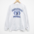 XL★古着 チャンピオン champion 長袖 スウェット メンズ 90年代 90s フットボール クルーネック USA製 薄グレー 霜降り 25dec12