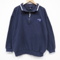 ハーフジップ長袖スウェット ペプシ ネイビー XL | 古着
