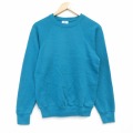 XS★古着 リー Lee 長袖 スウェット メンズ 90年代 90s 無地 ラグラン クルーネック USA製 青緑 25dec12