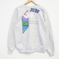 M★古着 ヘインズ  長袖 スウェット メンズ 90年代 90s JUDY ラグラン クルーネック USA製 薄グレー 霜降り 25dec12