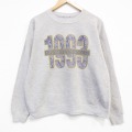 L★古着 長袖 スウェット メンズ 90年代 90s 1993クルーネック 薄グレー 霜降り 25dec12