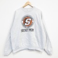 XL★古着 フルーツオブザルーム 長袖 スウェット メンズ 90年代 90s ユースホッケー クルーネック USA製 薄グレー 霜降り 25dec12
