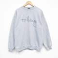 XL★古着 長袖 スウェット メンズ 00年代 00s Hillwy クルーネック USA製 グレー 霜降り 25dec13