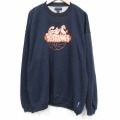 XL★古着 長袖 スウェット メンズ バスケットボール 大きいサイズ クルーネック 紺 25dec15