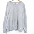 XL★古着 ラッセル 長袖 スウェット メンズ 00年代 00s 無地 大きいサイズ クルーネック グレー 霜降り 25dec15