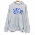 XL★古着 MVスポーツ 長袖 スウェット パーカー メンズ ワイルドキャッツ 大きいサイズ 薄グレー 霜降り 25dec17