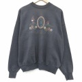 XL★古着 長袖 スウェット メンズ 90年代 90s アトランティックシティ 大きいサイズ クルーネック USA製 黒 25dec17