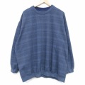 00s 長袖スウェット チェック ネイビー XL | 古着