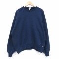 XL★古着 ジャージーズ 長袖 スウェット メンズ 90年代 90s ワンポイントロゴ クルーネック USA製 紺 25dec15